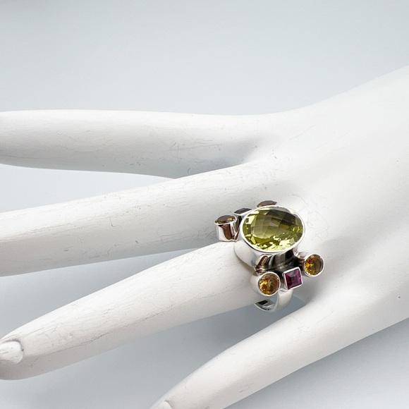 🌟NICKY BUTLER 925 Sterling Silver Lemon Quartz Gemstone Oval Ring Size 7 NEW - Picture 6 of 9